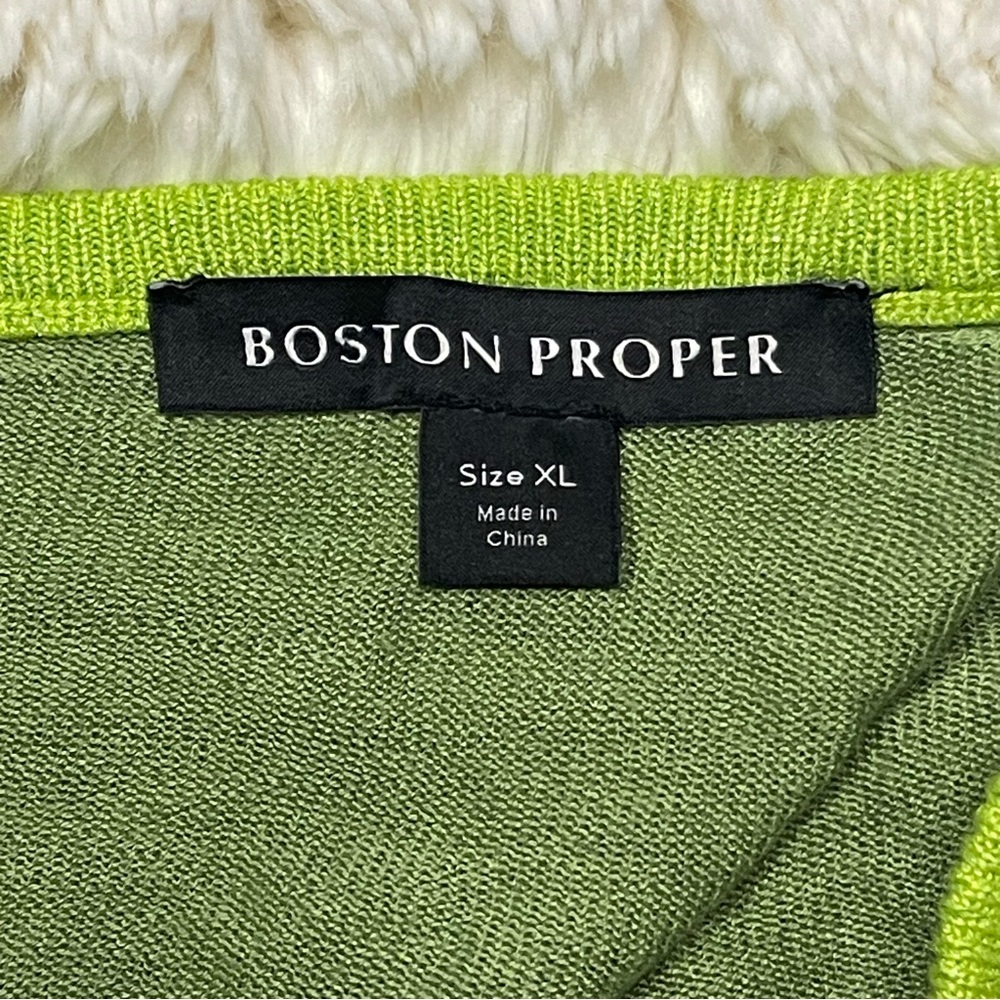 Boston Proper Green One Shoulder Sleeveless Knit Top w/ Gold Hoop - Picture 9 of 13
